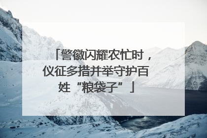 警徽闪耀农忙时，仪征多措并举守护百姓“粮袋子”