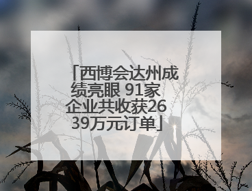 西博会达州成绩亮眼 91家企业共收获2639万元订单