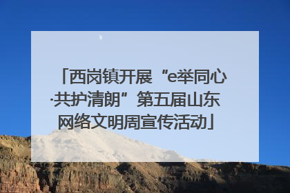 西岗镇开展“e举同心·共护清朗”第五届山东网络文明周宣传活动