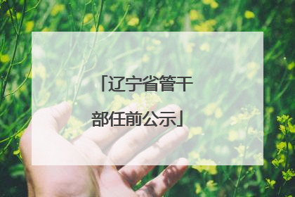 辽宁省管干部任前公示
