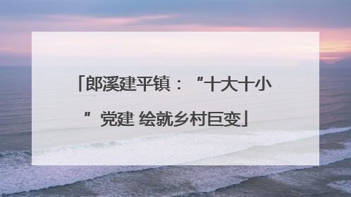 郎溪建平镇：“十大十小”党建 绘就乡村巨变