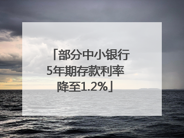 部分中小银行5年期存款利率降至1.2%