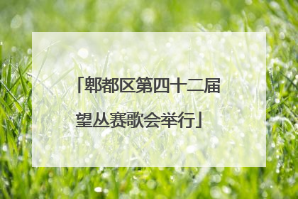 郫都区第四十二届望丛赛歌会举行