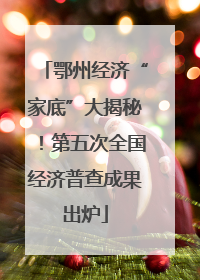 鄂州经济“家底”大揭秘！第五次全国经济普查成果出炉
