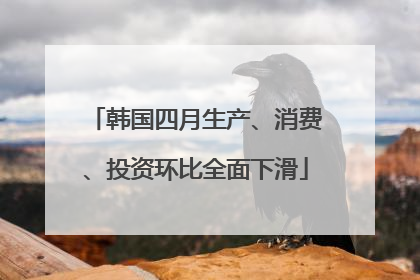 韩国四月生产、消费、投资环比全面下滑