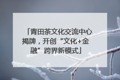 青田茶文化交流中心揭牌，开创“文化+金融”跨界新模式