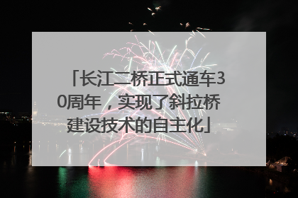 长江二桥正式通车30周年，实现了斜拉桥建设技术的自主化
