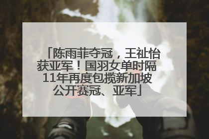 陈雨菲夺冠，王祉怡获亚军！国羽女单时隔11年再度包揽新加坡公开赛冠、亚军