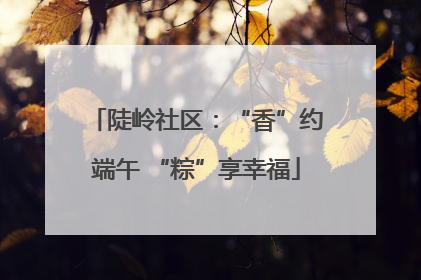 陡岭社区：“香”约端午 “粽”享幸福