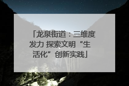 龙泉街道：三维度发力 探索文明“生活化”创新实践