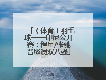 （体育）羽毛球——印尼公开赛：程星/张驰晋级混双八强