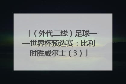 （外代二线）足球——世界杯预选赛：比利时胜威尔士（3）