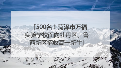 500名！菏泽市万福实验学校面向牡丹区、鲁西新区招收高一新生