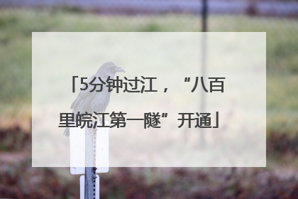5分钟过江，“八百里皖江第一隧”开通